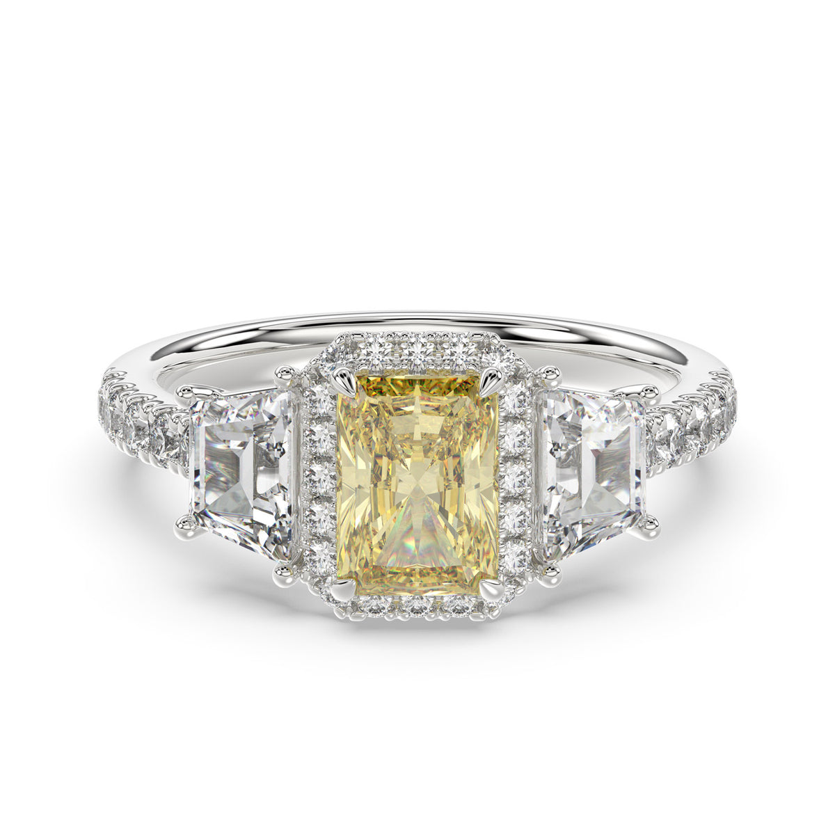 Yellow Radiant Diamond Ring