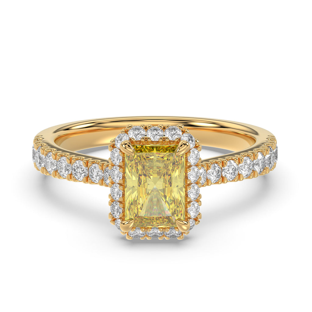 Yellow Radiant Halo Ring