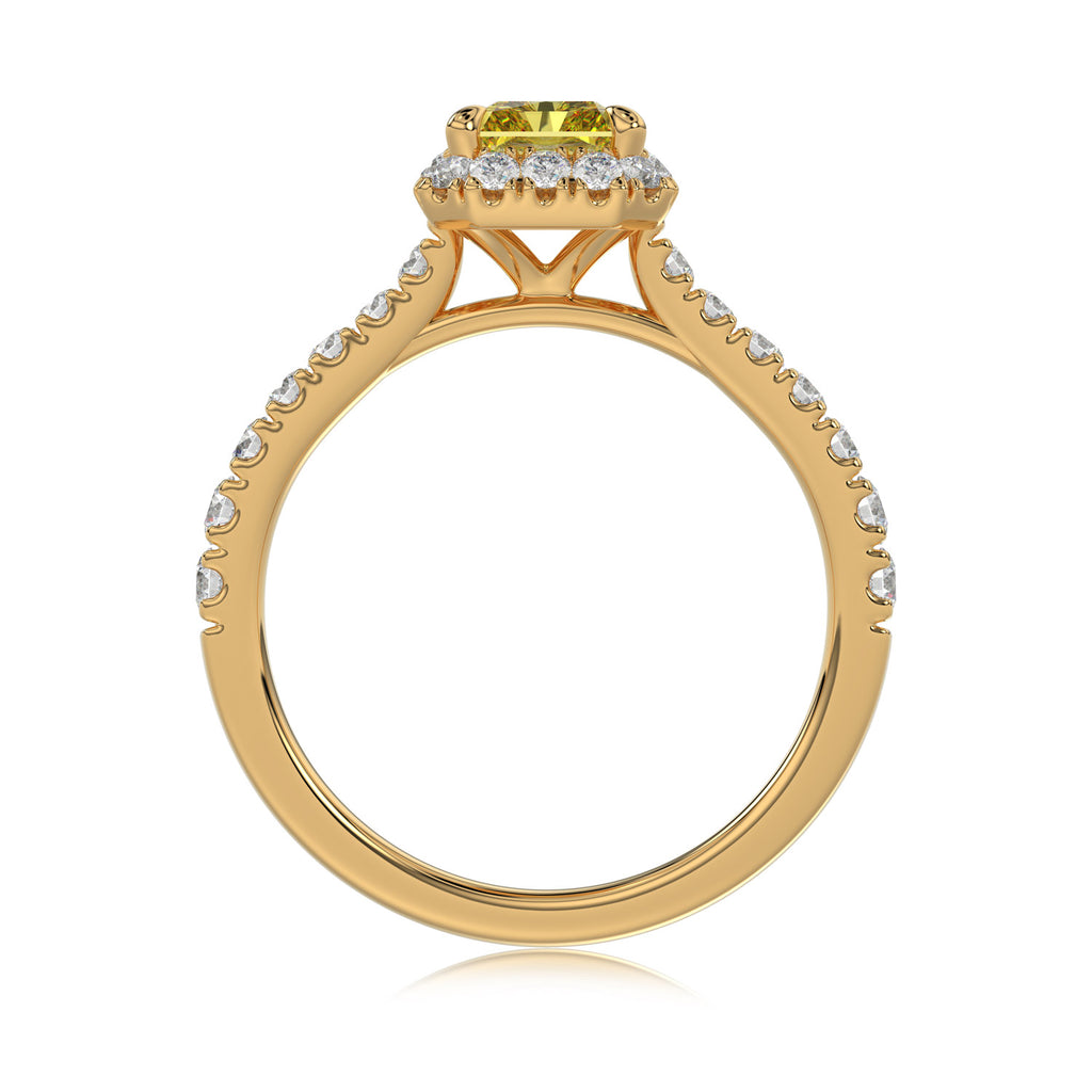 Yellow Radiant Halo Ring