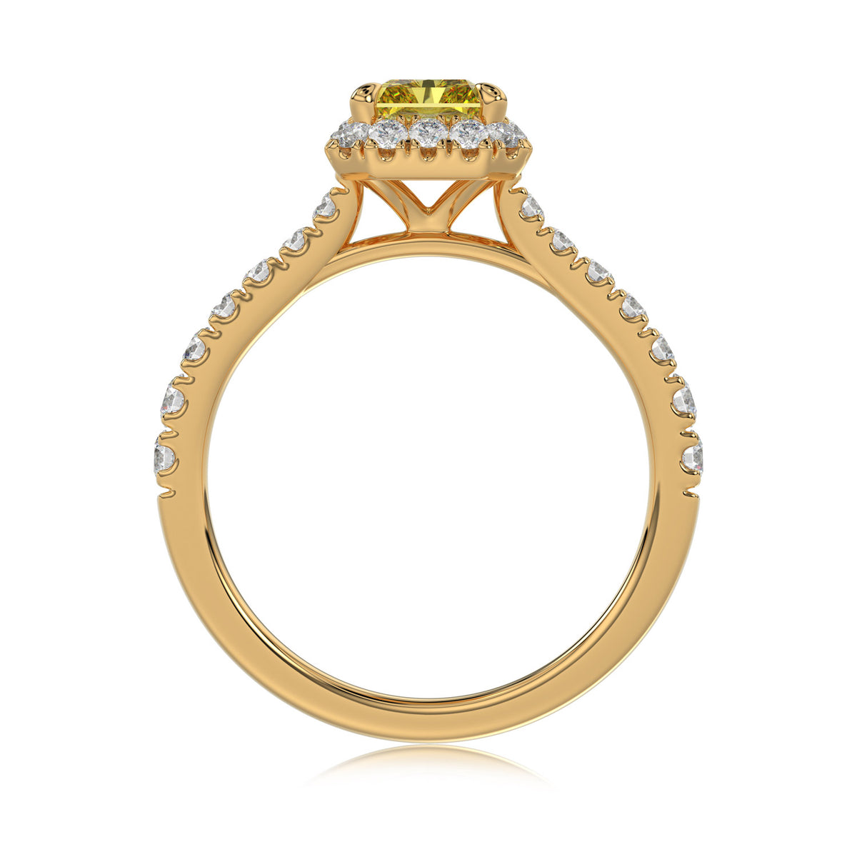 Yellow Radiant Halo Ring