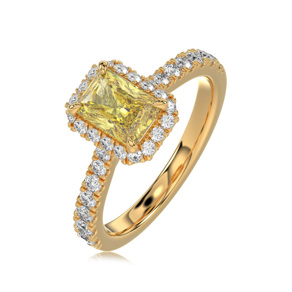 Yellow Radiant Halo Ring