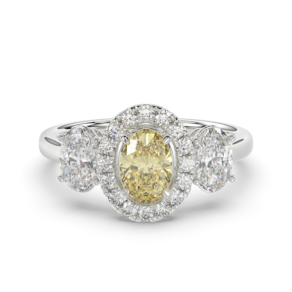 Yellow Oval Diamond Ring