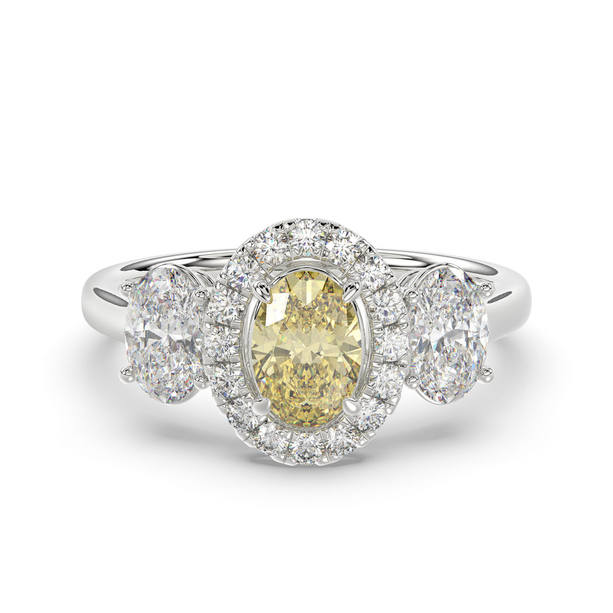 Yellow Oval Diamond Ring