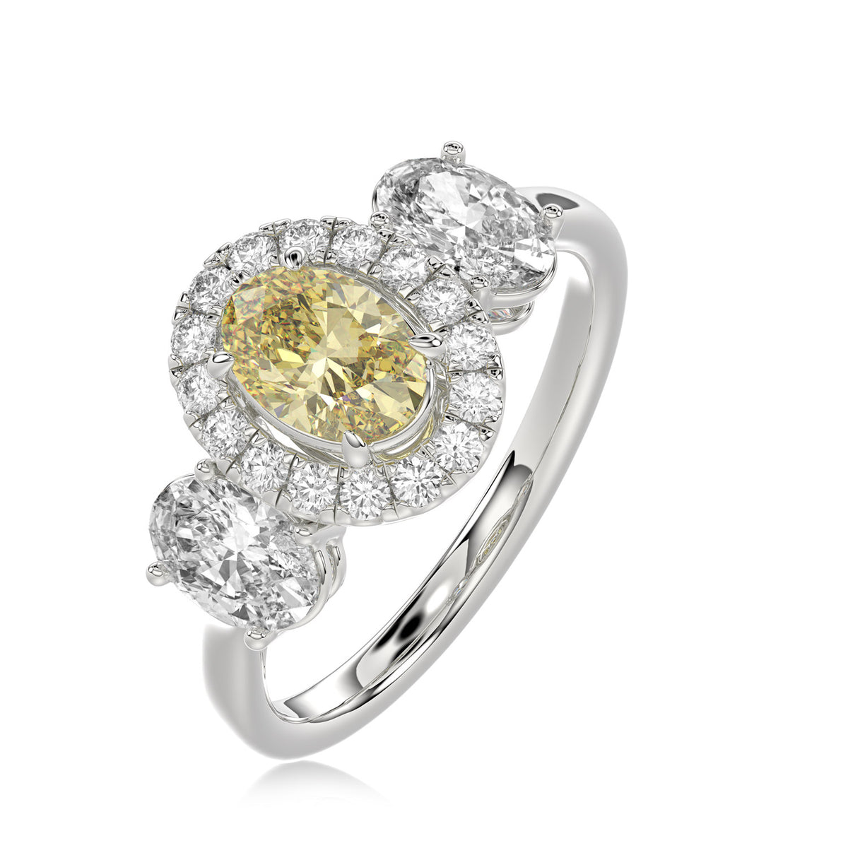 Yellow Oval Diamond Ring