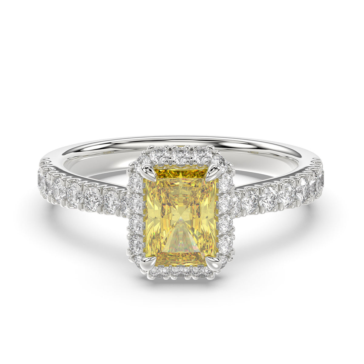 Yellow Radiant Halo Ring
