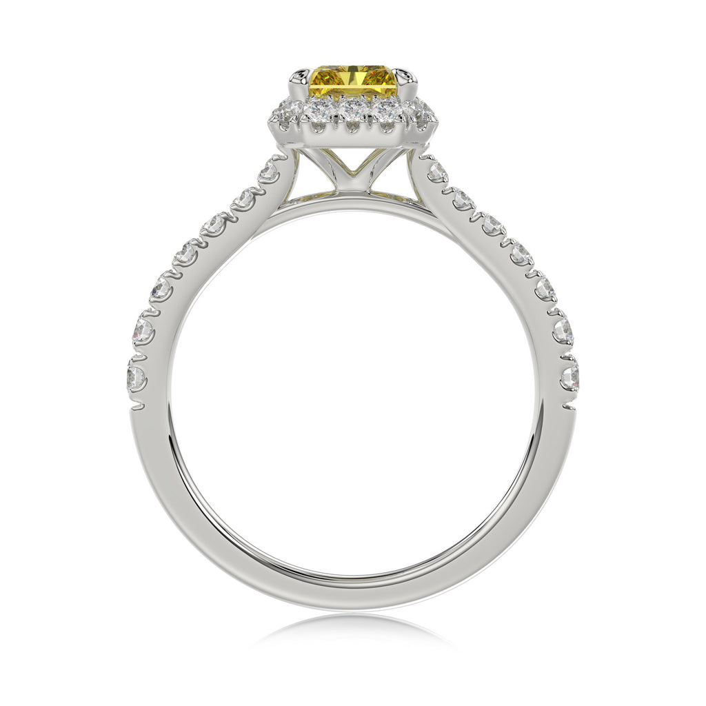 Yellow Radiant Halo Ring
