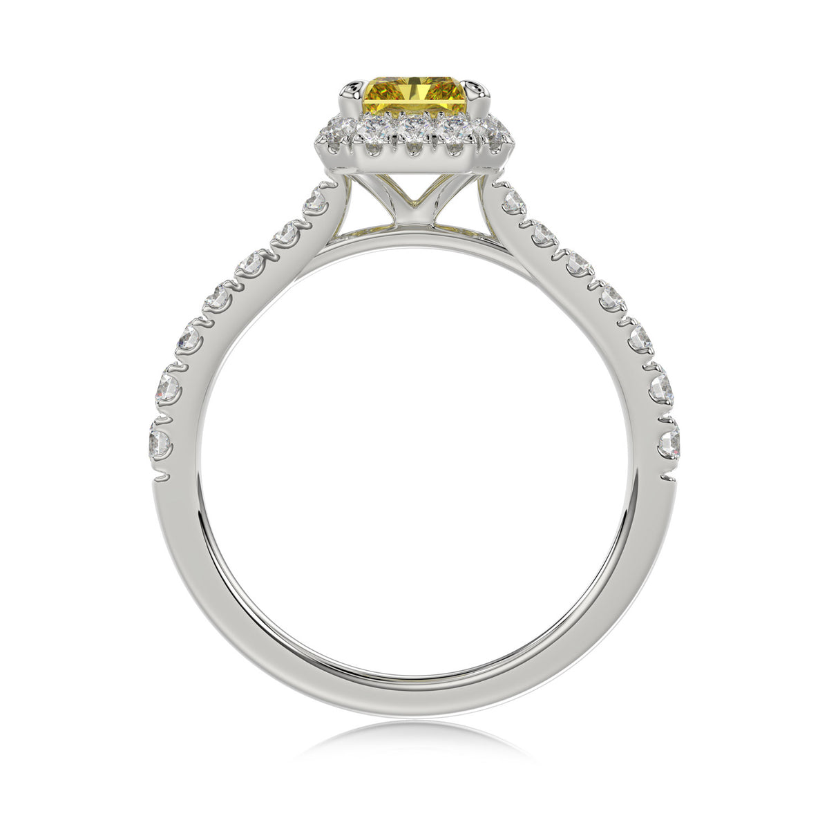 Yellow Radiant Halo Ring