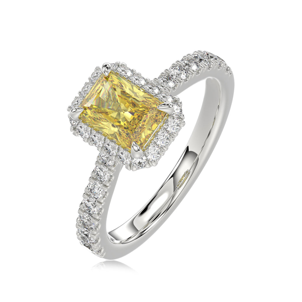 Yellow Radiant Halo Ring