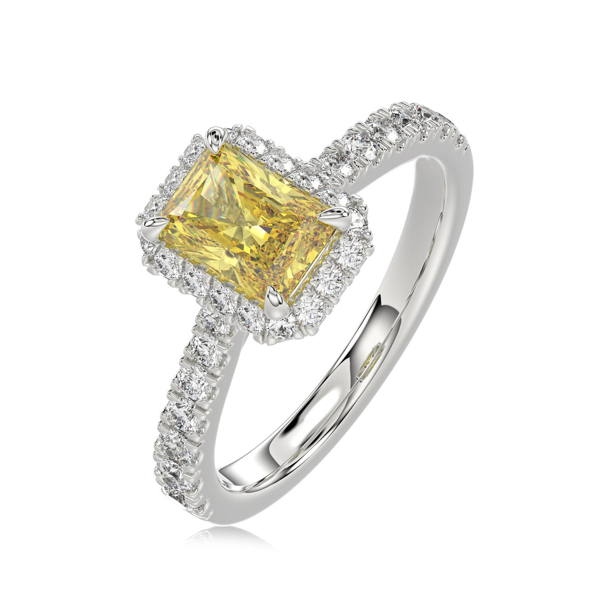 Yellow Radiant Halo Ring