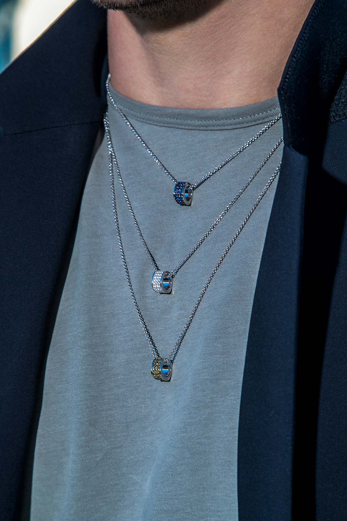 Adjustable Necklace with Pavé Ring Pendant