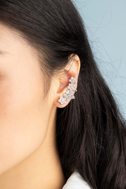 Asymmetric Blossom Stud Earring & Ear Cuff
