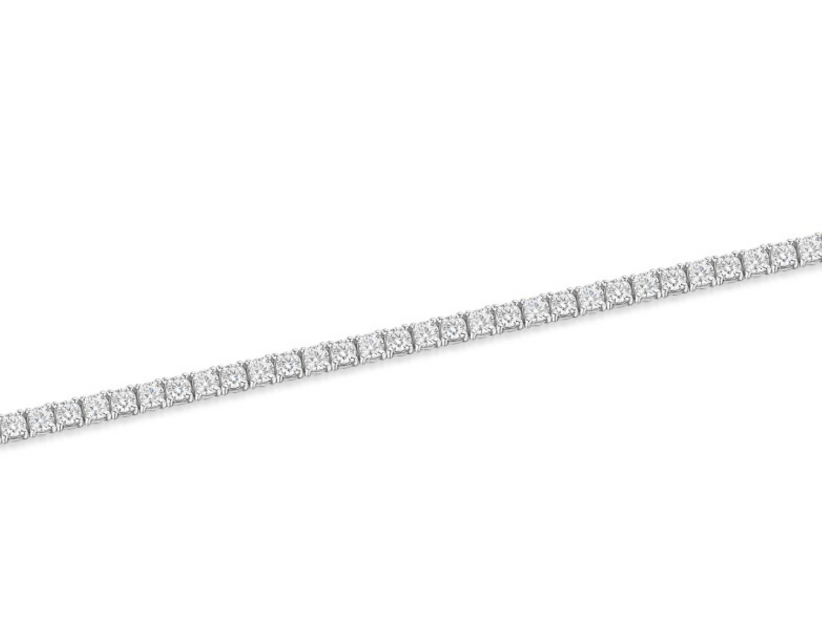 Round Diamond Tennis Necklace